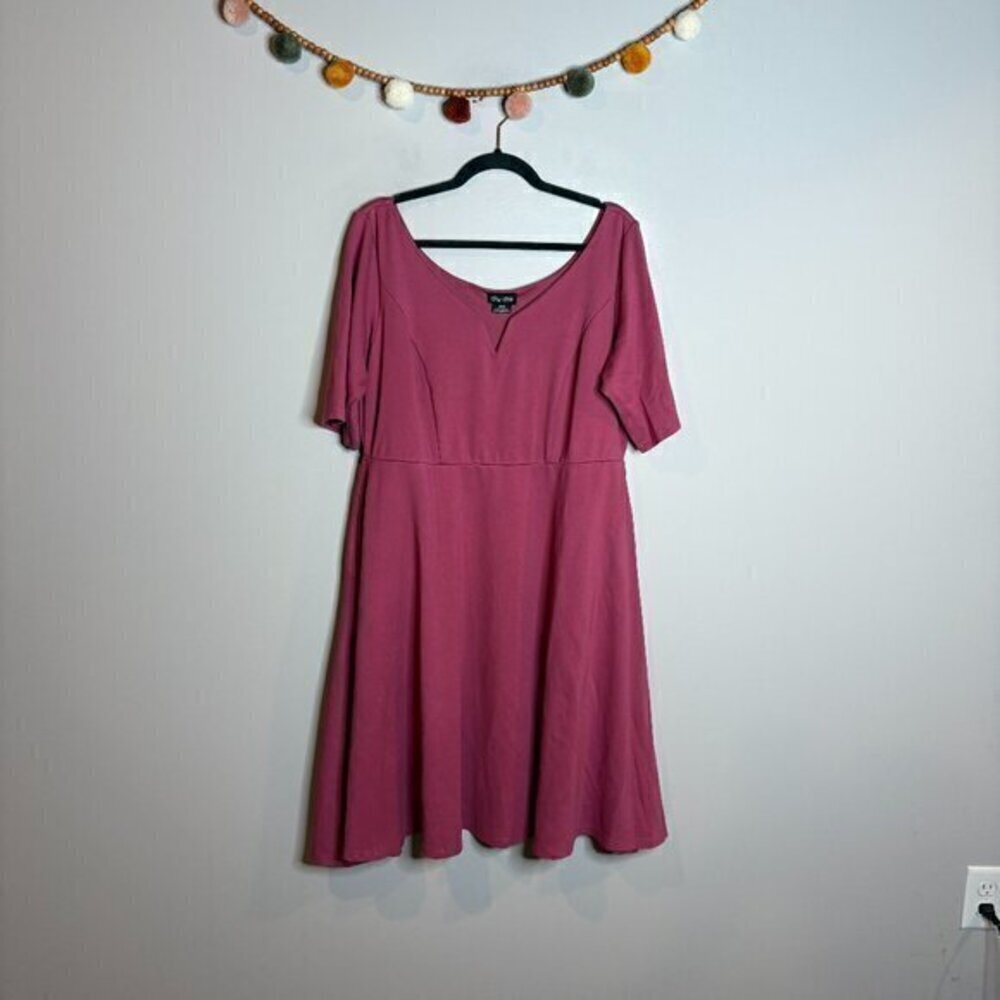 City Chic pink fit and flare dress